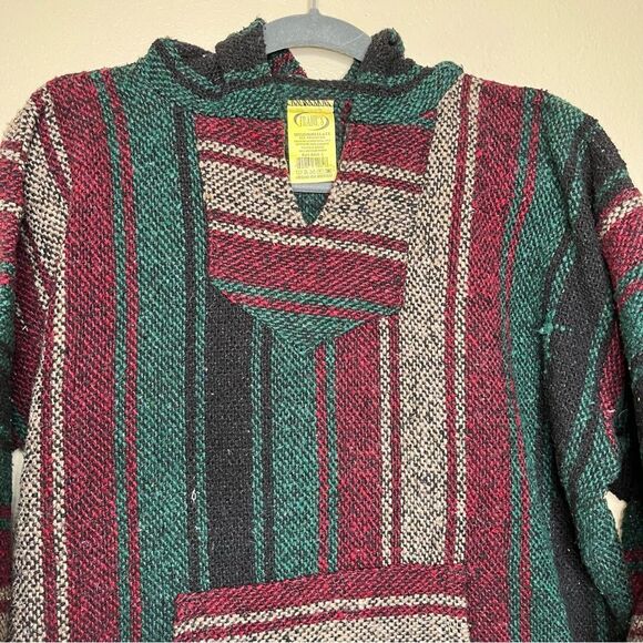 Franks Textiles Mexican Baja Drug Rug Surf Poncho Hoodie Adult Large Unisex - Picture 3 of 12